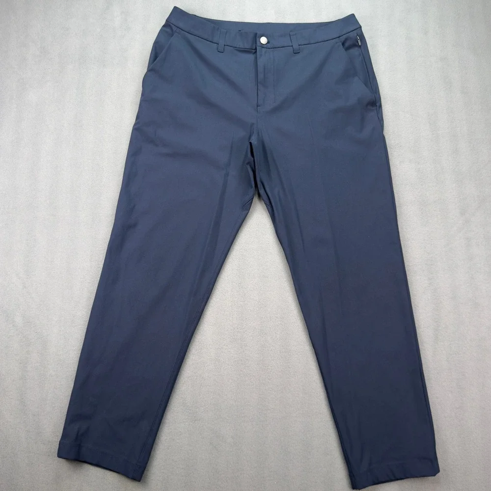 Lululemon Commission Pant Slim Navy Blue Mens Chino Trousers Size 33